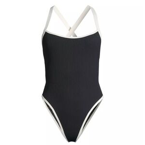 Stunning black/white L*Space Baewatch Ribbed One-Piece Swimsuit😍